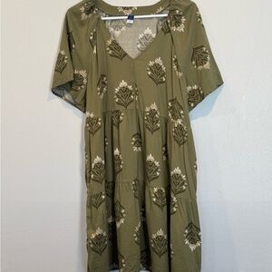 Old Navy Green Dolman Sleeve V-Neck Sundress